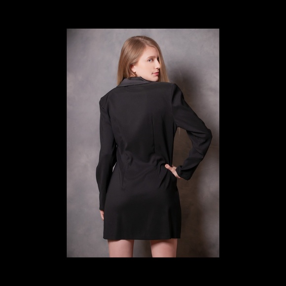 Retro 80's Black Long Blazer / Dress Never Worn With Tags - It Can Solo! - Picture 2 of 3